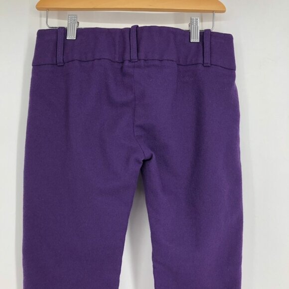 Acne Purple Brooke Turn Up Trousers Cropped Slim Low waist Cashmere Blend 34 = 2 - Picture 10 of 15